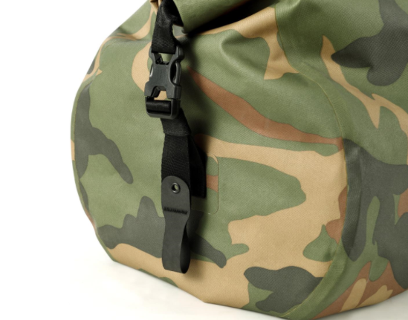 Rolled cylindrical duffle bag side Rolled cylindrical duffle bag side